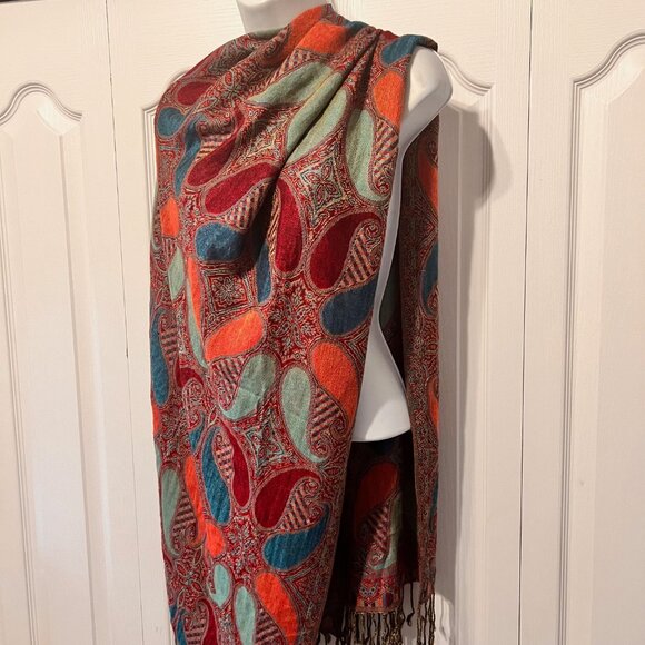 Pashmina Cashmere Scarf-Beautiful Bright Colors-27" x 86"- Warm/Cozy-Versatile - Picture 10 of 16